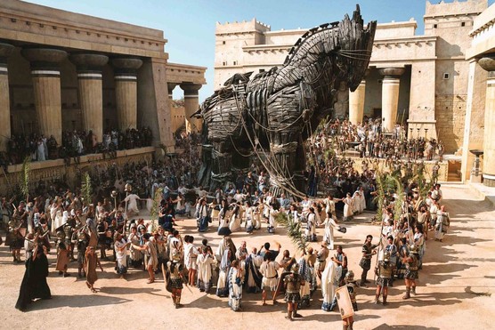 The Trojan Horse – seen in the 2004 film Troy – was received as a gift by the Trojan people, but it was a ploy to ensure their doom. (Image by Alamy) The Trojan Horse – seen in the 2004 film Troy