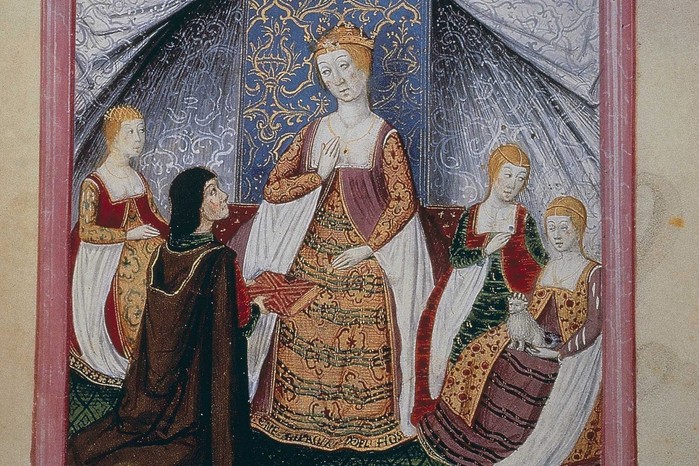 Queen Isabella of Castile, pictured in a 15th-century illumination. Five centuries after her death, the Spanish monarch is still used as an icon to shape national identity as essentially Castilian (Image by Topfoto)