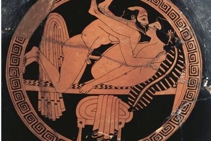 An ancient Greek vase depicting sexual intercourse. (Image by Getty) An ancient Greek vase depicting sexual intercourse