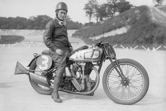 c1935: Beatrice Shilling sits astride her Norton motorcycle. (Photo by Fox Photos/Getty Images) c1935: Beatrice Shilling sits astride her Norton motorcycle. (Photo by Fox Photos/Getty Images)