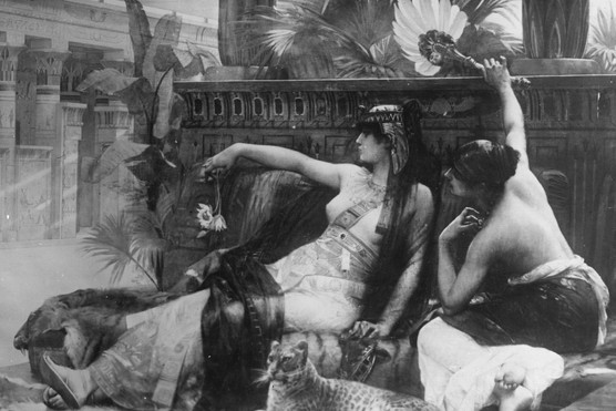 Cleopatra testing poison on slaves.