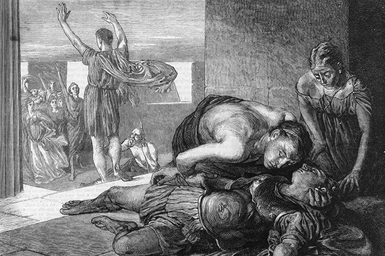 Greek soldier Pheidippides arrives in Athens with news of the Greek victory over the Persians at Marathon, only to die on the spot (Photo by Hulton Archive/Getty Images) Greek soldier Pheidippides arrives in Athens with news of the Greek victory over the Persians at Marathon, only to die on the spot