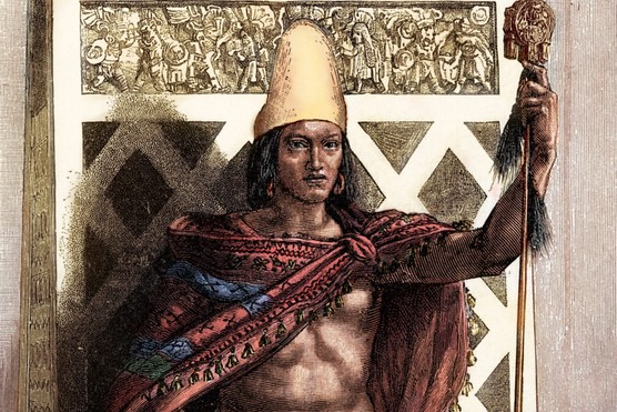 Emperor Moctezuma II, ruler of the Aztec Empire at the height of its power. His reign oversaw a flourishing capital at Tenochtitlan and an expansive tribute system, but it ended abruptly with the arrival of Spanish conquistadors in 1519.