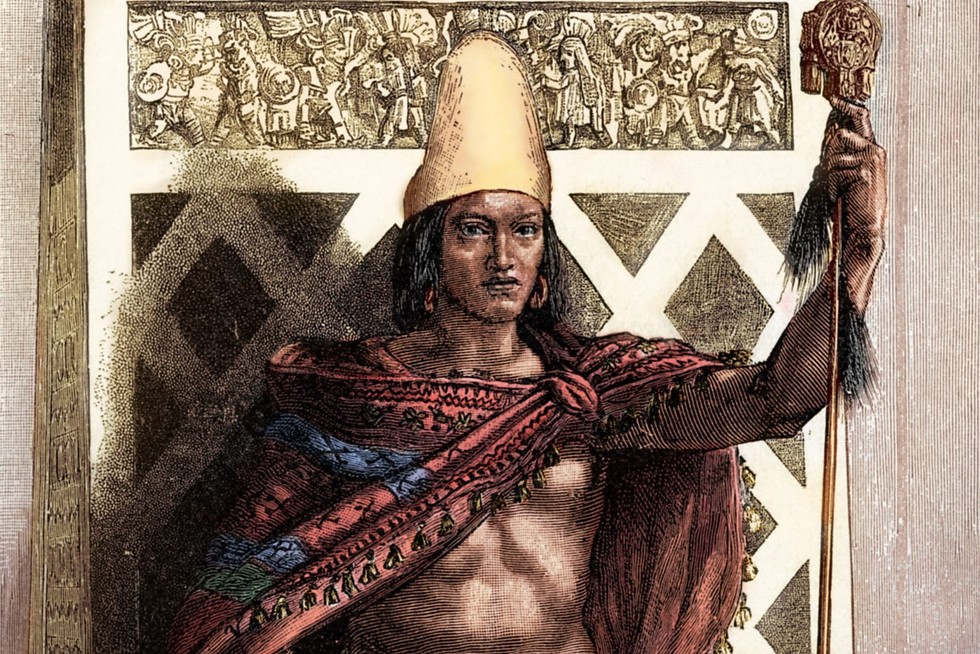 Emperor Moctezuma II, ruler of the Aztec Empire at the height of its power. His reign oversaw a flourishing capital at Tenochtitlan and an expansive tribute system, but it ended abruptly with the arrival of Spanish conquistadors in 1519.