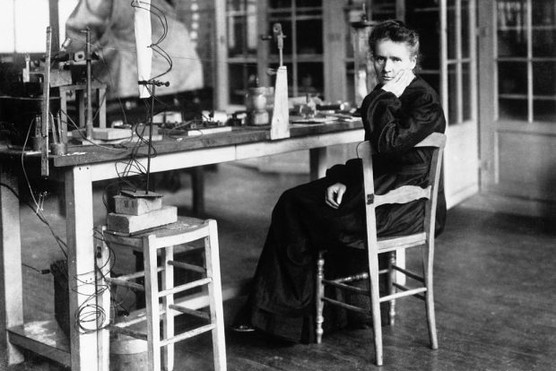 Chemist Marie Curie (1867–1934) in her laboratory. She shared a Nobel Prize in Physics in 1903 with her husband Pierre for their work in radioactivity. (Photo by Hulton-Deutsch Collection/CORBIS/Corbis via Getty Images) Chemist Marie Curie (1867–1934) in her laboratory. She shared a Nobel Prize in Physics in 1903 with her husband Pierre for their work in radioactivity. (Photo by Hulton-Deutsch Collection/CORBIS/Corbis via Getty Images)