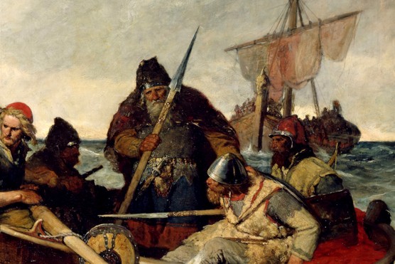 This 1877 painting by Oscar Wergeland depicts Norwegian settlers arriving in Iceland in 872. Fleeing the unification of Norway under Harald Fairhair, these early migrants laid the foundations of a unique Norse society on the island’s volcanic shores.