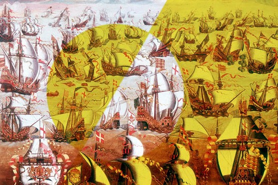 The Spanish Armada which threatened England in July 1588. (Photo by Ann Ronan Pictures/Print Collector/Getty Images) The Spanish Armada which threatened England in July 1588. (Photo by Ann Ronan Pictures/Print Collector/Getty Images)