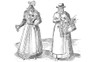 English countrywoman (right) with a lady of the court. From ‘Civitates Orbis Terrarum’, 1572. (Photo by Ann Ronan Pictures/Print Collector/Getty Images) English countrywoman (right) with a lady of the court. From ‘Civitates Orbis Terrarum’, 1572. (Photo by Ann Ronan Pictures/Print Collector/Getty Images)