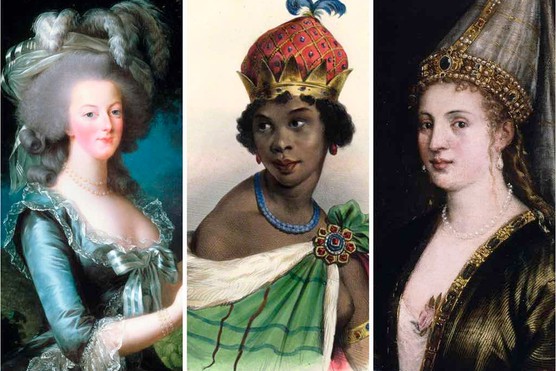 Powerful women in history, L to R: Marie Antoinette of France, Njinga of Ndongo and Matamba, Hurrem (also known as Roxelana). (Images by Getty Images and Wikimedia Commons) L to R: Marie Antoinette of France, Njinga of Ndongo and Matamba, Hurrem (also known as Roxelana)